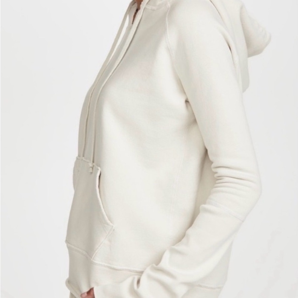 Nili Lotan Distressed Hoodie in chalk - Picture 3 of 6